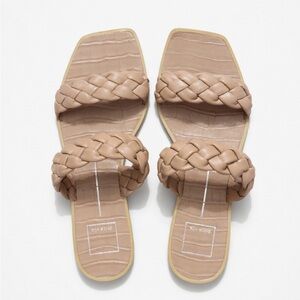 Dolce Vita Braided Double-Strap Slide Sandals - Beige